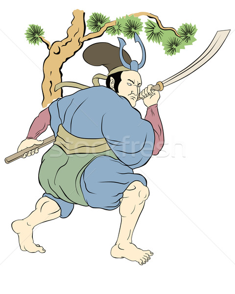 Samouraïs guerrier épée illustration [[stock_photo]] © patrimonio