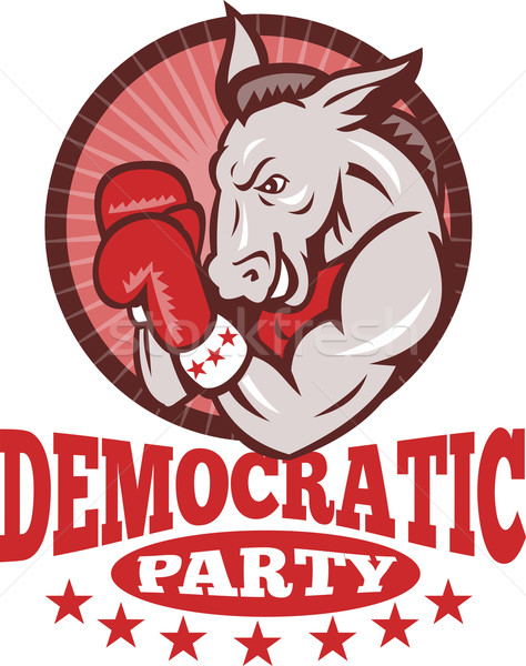 Democrat Donkey Mascot Boxing Stock photo © patrimonio