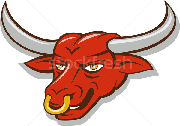 Texas Longhorn Red Bull Head Cartoon Stock photo © patrimonio
