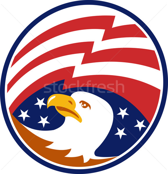 American Bald Eagle With Flag Stock photo © patrimonio