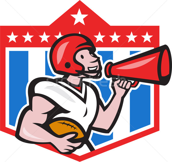 American Football Quarterback Bullhorn Cartoon Stock photo © patrimonio