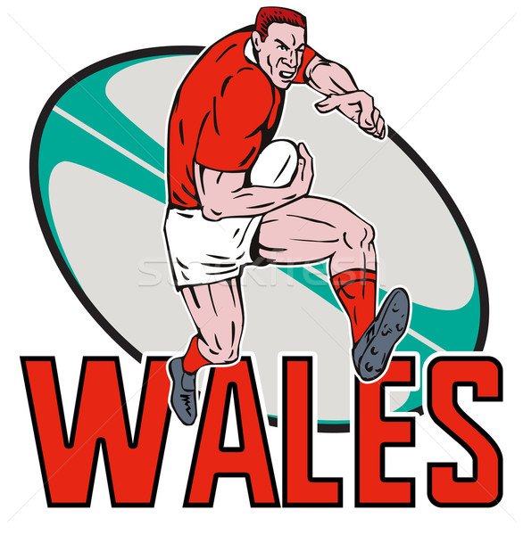 Welsh  Rugby player running ball Wales Stock photo © patrimonio