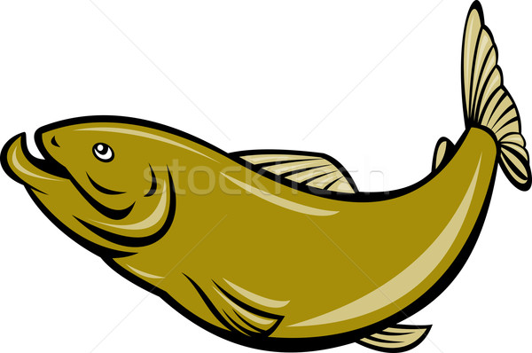 Cartoon trota pesce jumping lato illustrazione Foto d'archivio © patrimonio