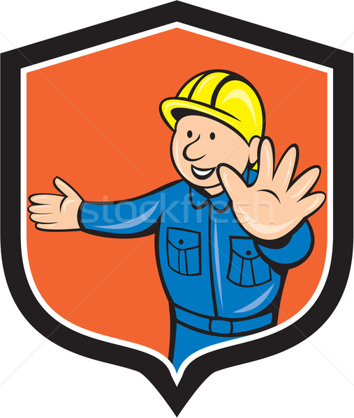 Budowniczy stolarz ręce na zewnątrz cartoon ilustracja Zdjęcia stock © patrimonio