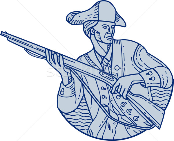американский патриот винтовка линия стиль иллюстрация Сток-фото © patrimonio