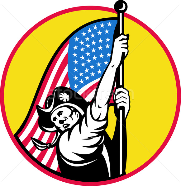 Amerykański żołnierz gwiazdki banderą ilustracja Zdjęcia stock © patrimonio