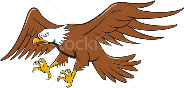 American Bald Eagle Swooping Cartoon Stock photo © patrimonio