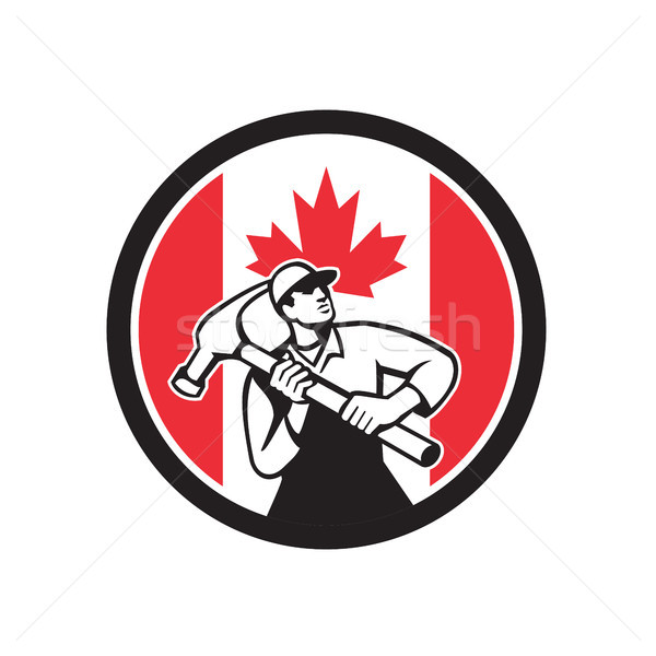 Canadian Handyman Canada Flag Icon Stock photo © patrimonio