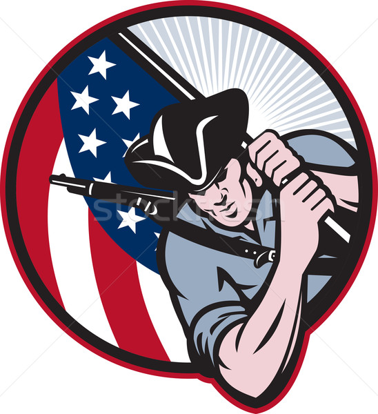 American Patriot Minuteman With Flag Stock photo © patrimonio
