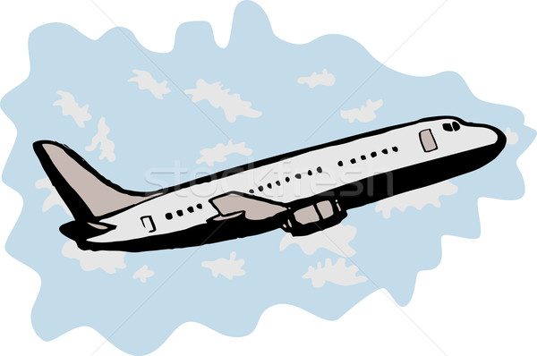 Stock photo: jumbo jet airplane taking off