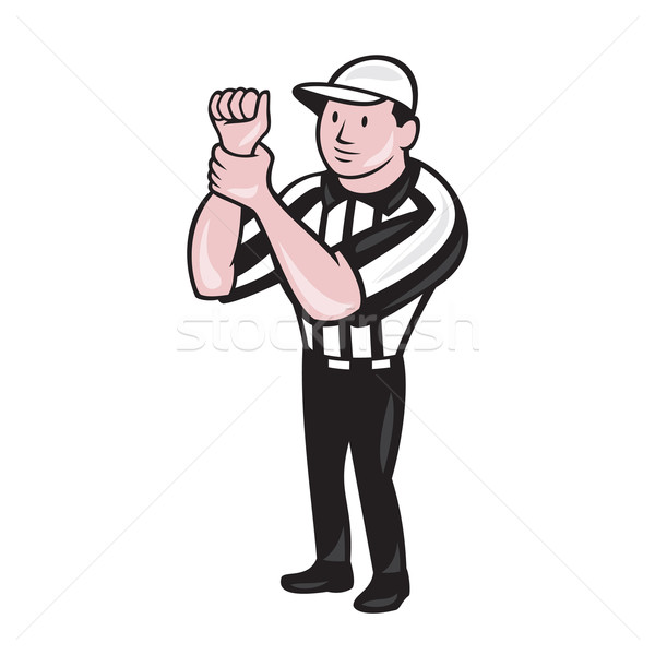 Amerikai futball döntőbíró illegális kezek illusztráció Stock fotó © patrimonio