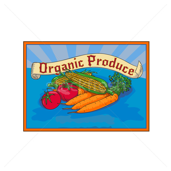[[stock_photo]]: Organique · produire · récolte · étiquette · couleur · pour · aquarelle