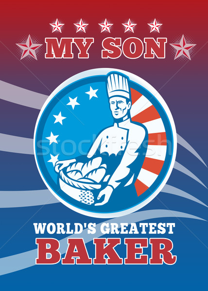 My Son World's Greatest Baker Son Greeting Card Poster Stock photo © patrimonio