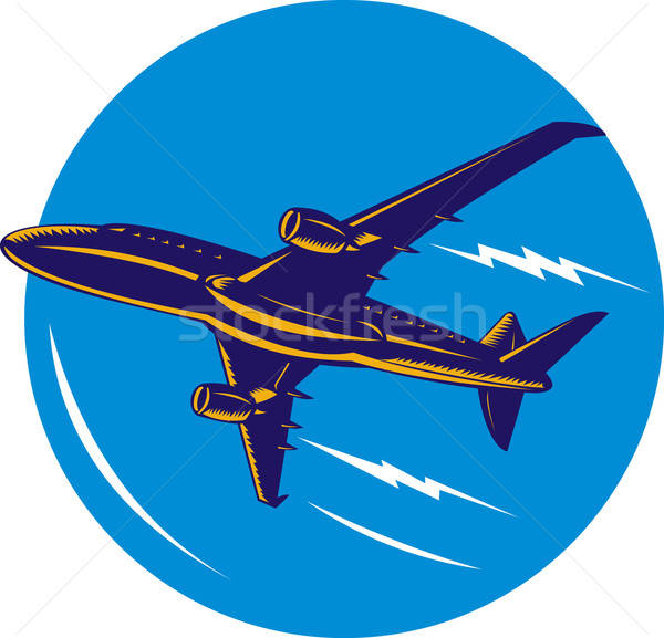 Kereskedelmi repülőgép repülőgép illusztráció Stock fotó © patrimonio