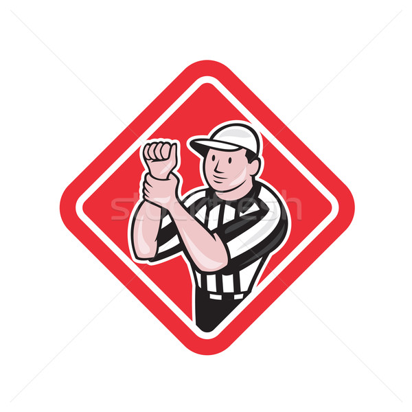 Amerikai futball döntőbíró illegális kezek illusztráció Stock fotó © patrimonio