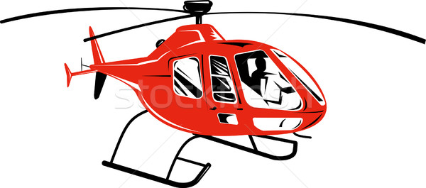 Rood helikopter geïsoleerd witte illustratie Stockfoto © patrimonio