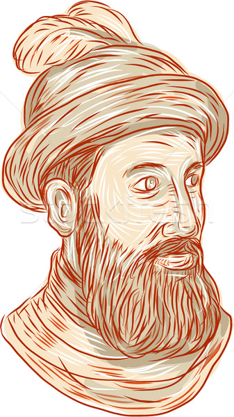 Desen schiţă ilustrare spaniol expeditie inca Imagine de stoc © patrimonio