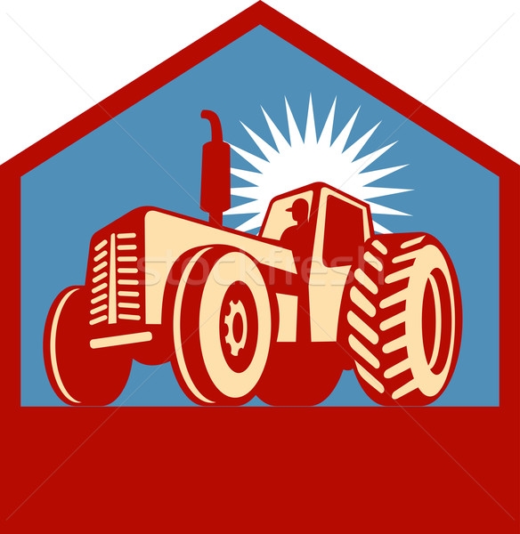 retro styled tractor silhouette Stock photo © patrimonio
