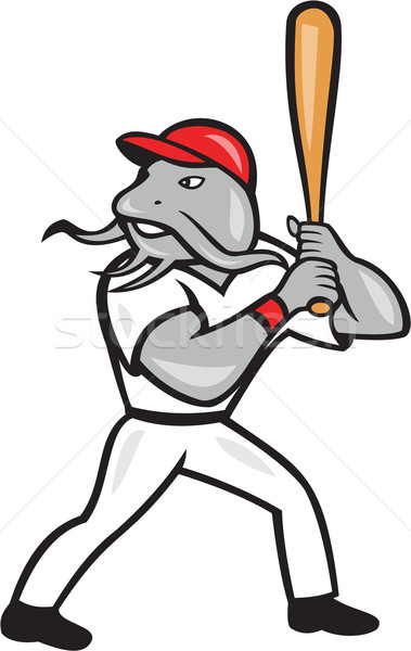 Catfish Baseball Hitter Batting Full Isolated Cartoon  Stock photo © patrimonio