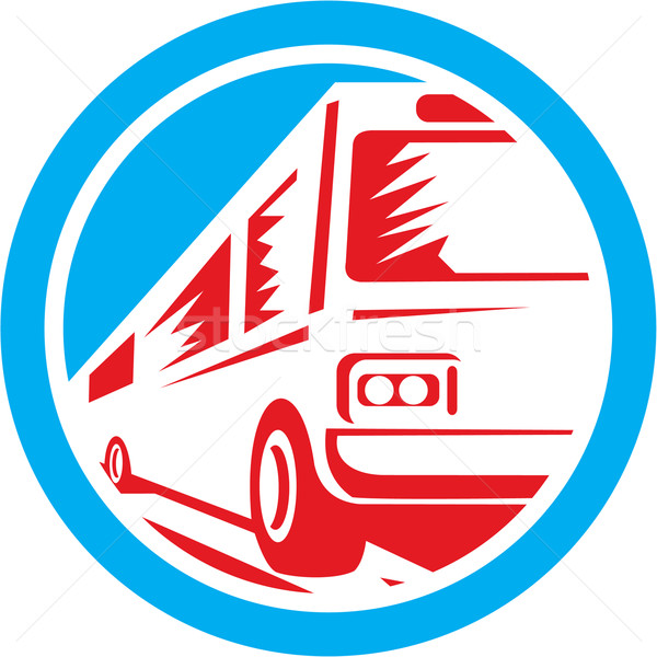 Tourist Coach Shuttle Bus Circle Retro Stock photo © patrimonio