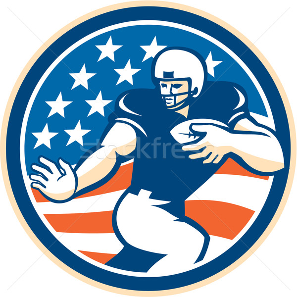 American Football Running Back Fending Circle Stock photo © patrimonio
