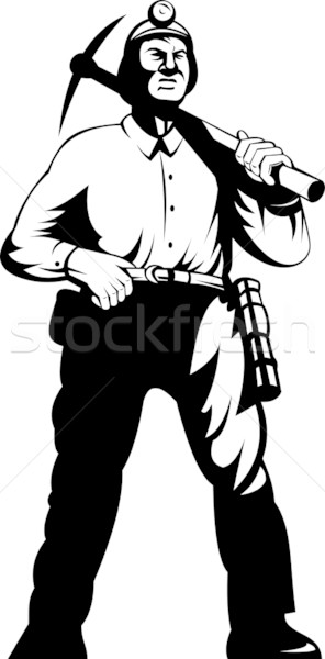miner with with pick axe walking Stock photo © patrimonio