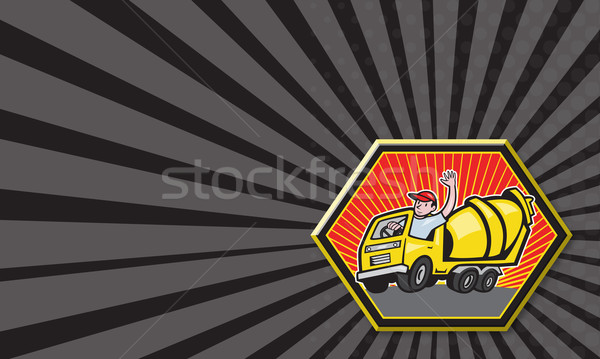Pracownik budowlany kierowcy cementu miksera ciężarówka Zdjęcia stock © patrimonio