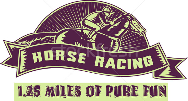 Ló zsoké versenyzés verseny illusztráció szett Stock fotó © patrimonio
