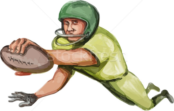 American Football Player Touchdown Caricature Stock photo © patrimonio