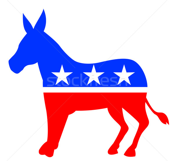 Donkey Mascot American Flag Stock photo © patrimonio
