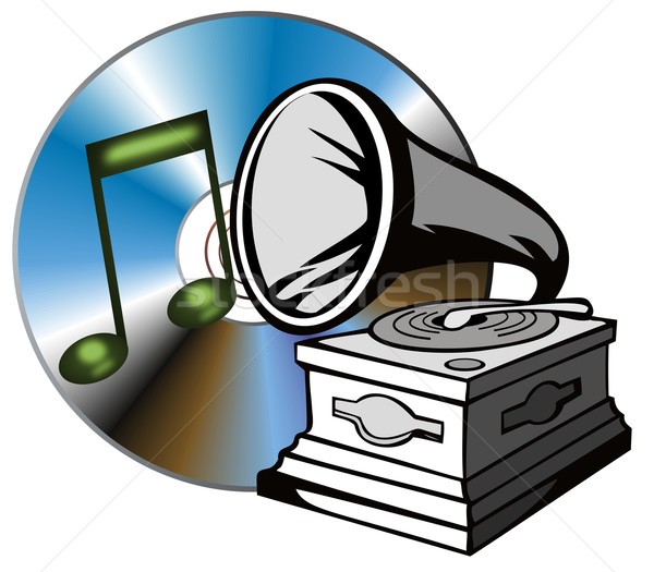 Phonograph with Treble Clef Stock photo © patrimonio