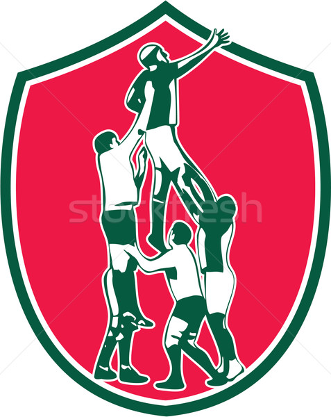 Rugby scut ilustrare uniune player Imagine de stoc © patrimonio