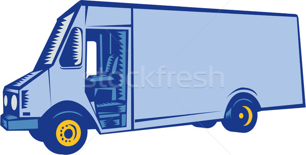 Delivery Van Side Woodcut Stock photo © patrimonio