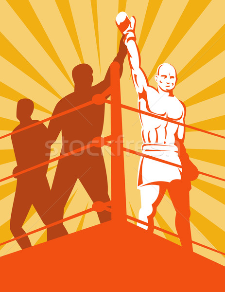 Boxeador campeón ilustración ganador árbitro manos Foto stock © patrimonio