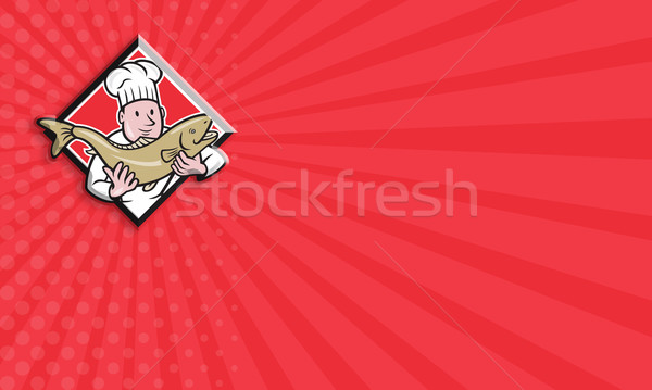 Szakács szakács kezelés lazac pisztráng hal Stock fotó © patrimonio