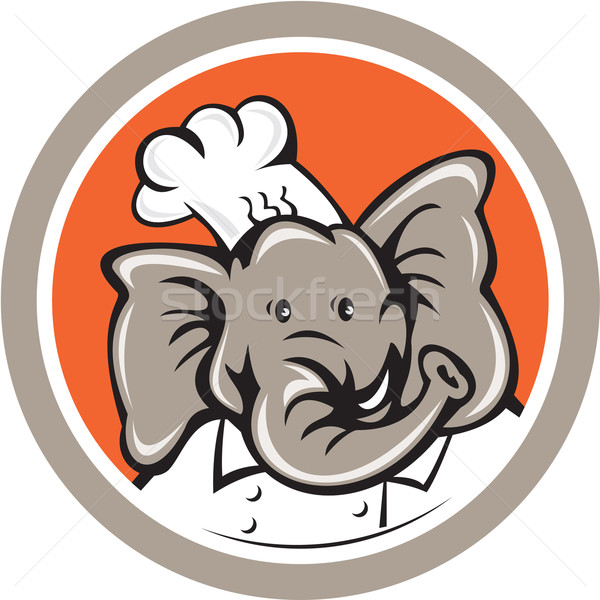 Elephant Chef Head Cartoon Stock photo © patrimonio