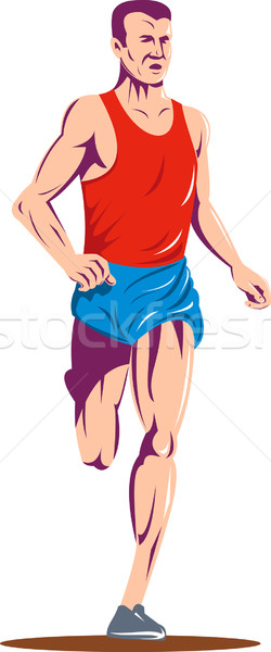 マラソン ランナー 実例 フロント 表示 ストックフォト © patrimonio