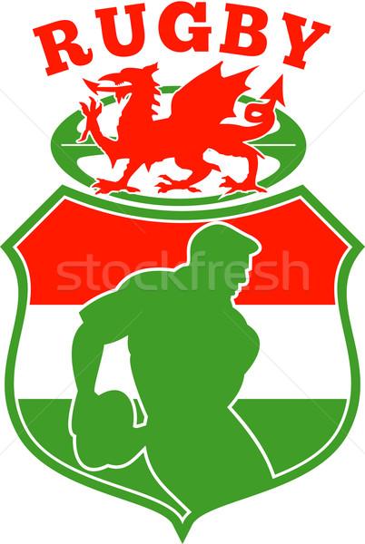 welsh rugby player wales dragon shield Stock photo © patrimonio