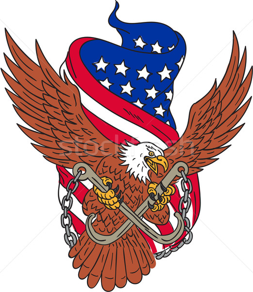 American Eagle Wings USA Flag Drawing Stock photo © patrimonio