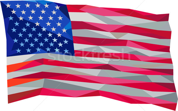 USA banderą gwiazdki niski wielokąt Zdjęcia stock © patrimonio