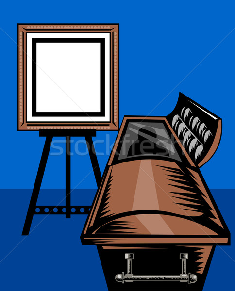 casket with picture frame on easel stand Stock photo © patrimonio