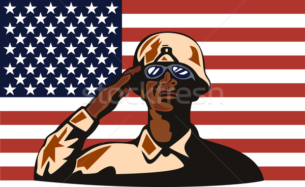 American soldier serviceman saluting  Stock photo © patrimonio