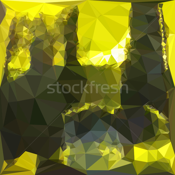 Stock photo: Electric Lime Yellow Abstract Low Polygon Background