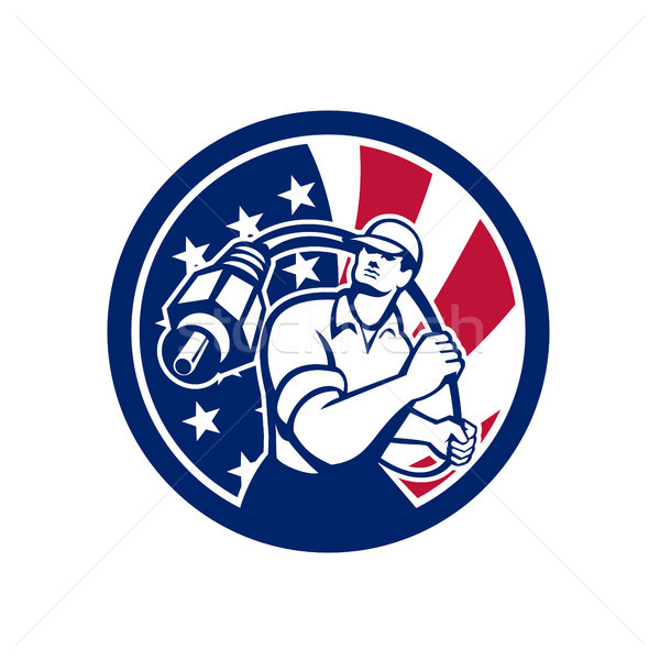 American Cable Installer USA Flag Icon Stock photo © patrimonio