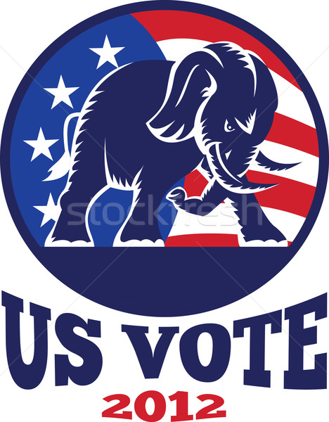 Républicain éléphant mascotte USA pavillon illustration [[stock_photo]] © patrimonio