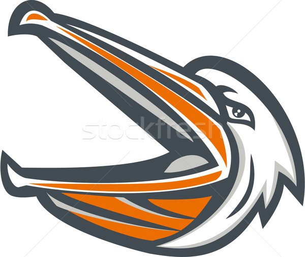 Angry Pelican Head Shouting Retro Stock photo © patrimonio