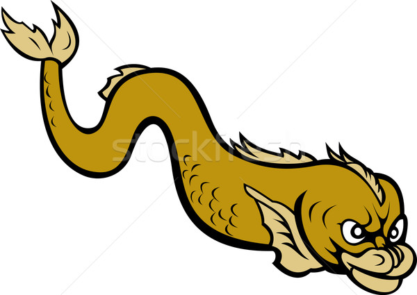 Vecchio mondo stile mostro pesce anguilla Foto d'archivio © patrimonio
