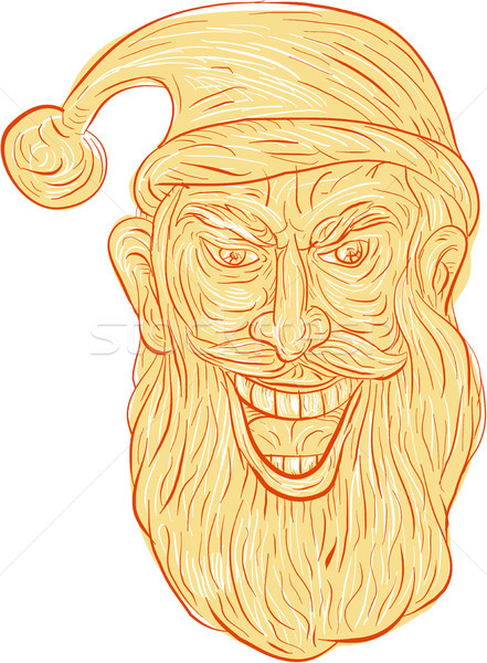邪惡 聖誕老人 頭 畫 素描 風格 商業照片 © patrimonio