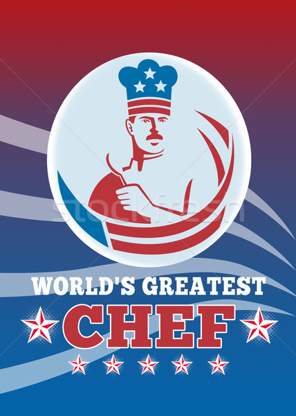 World's Greatest American Chef Greeting Card Poster Stock photo © patrimonio