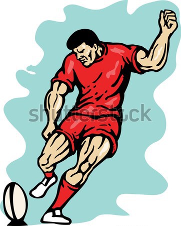 Welsh Rugby player passing ball Stock photo © patrimonio